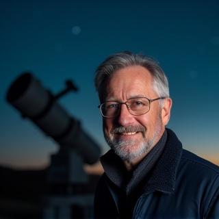 Astronom ekspert med teleskop